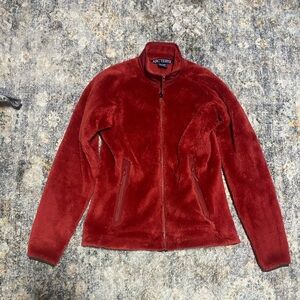 Arcteryx Delta SV Womens Deep Pile Jacket Large Red Polartec Poly Full Zip